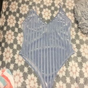 Velvet/Mesh Periwinkle Bodysuit